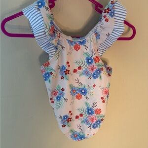 ruffle butts/rugged butts in bloom ruffle v-back one piece swimsuit 2T